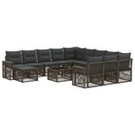 vidaXL Ensemble de canapé de jardin 13 Pièces Gris et Gris foncé