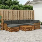 vidaXL Ensemble de canapés d'extérieur 7 pc Naturel et Anthracite