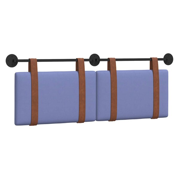 vidaXL Tête de lit suspendue Uni Bleu denim 130 x 55 x 5 cm PU antique