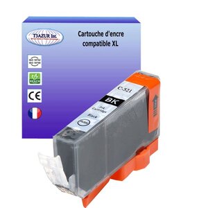 Cartouche compatible avec Canon Pixma MP630, MP640, MP980, MP990, MX860, MX870 remplace Canon CLI-521 XL  Photo Noire - T3AZUR