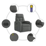vidaXL Fauteuil inclinable de massage électrique gris foncé tissu