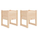 vidaXL Jardinières 2 Pièces 40x40x52 5 cm Bois massif de pin
