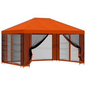 vidaXL Abri de jardin avec parois 4 × 3 m Orange Polyester et Acier