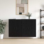 vidaXL Armoire Murale Montage mural 2 Pièces Chêne noir 69 5 x 34 x 90 cm