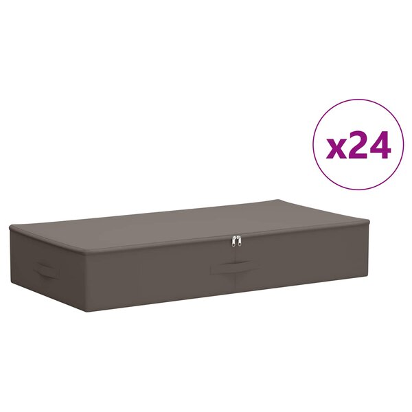 vidaXL Boîte de rangement 24 Pièces Gris 90 x 48 x 15 cm Tissu intissé