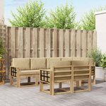 vidaXL Ensemble de canapés d'extérieur 7 pc Blanc et Beige Polyester