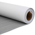 vidaXL Tapis de bateau Rayé Gris clair et blanc 240 x 90 cm EVA