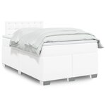 vidaXL Sommier à lattes de lit avec matelas Blanc 120x200cm Similicuir
