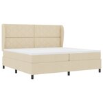 vidaXL Lit box spring avec matelas - Crème - 200 x 200 cm  tissu