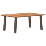 vidaXL Table à manger marron clair bois de chêne massif rectangulaire
