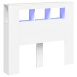 vidaXL Tête de lit à LED blanc 120x18 5x103 5 cm bois d'ingénierie