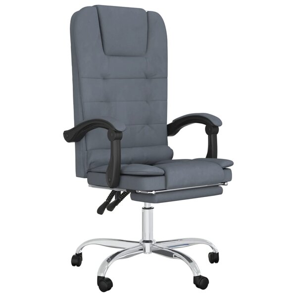 vidaXL Fauteuil de massage inclinable de bureau Gris foncé Velours