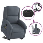 vidaXL Fauteuil de massage inclinable Gris foncé Velours