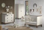 Ensemble Chambre sezane lit bébé 60x120 + commode + plan à langer + étagère murale + armoire
