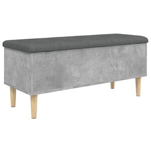vidaXL Banc de rangement gris béton 102x42x46 cm bois d'ingénierie