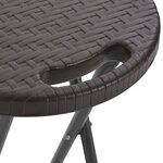 vidaXL Tabouret de bar pliable lot de 2 PEHD et acier Aspect rotin