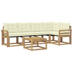 vidaXL Ensemble de canapés d'extérieur 6 pc Blanc et crème