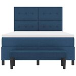 vidaXL Lit à ressorts avec tête de lit Bleu 140 x 190 cm tissu