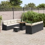 vidaXL Ensemble de canapé de jardin 11 Pièces Noir Poly rotin