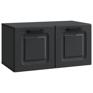 vidaXL Meuble TV mural Noir 59 5 x 31 x 30 cm Bois d'ingénierie