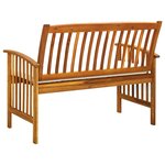vidaXL Banc de jardin avec coussins 119 cm Bois solide d'acacia