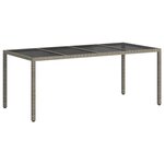 vidaXL Table de Jardin Gris 190 x 90 x 75 cm polyrotin