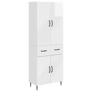 vidaXL Ensemble de Meubles 2 Pièces Blanc brillant 66 x 34 5 x 89 5 cm