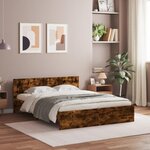 vidaXL Cadre de lit sans matelas chêne fumé 150x200 cm