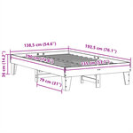 vidaXL Cadre de lit sans matelas blanc 135x190 cm bois de pin massif