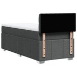 vidaXL Sommier à lattes de lit avec matelas Gris foncé 80x200 cm Tissu
