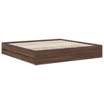 vidaXL Cadre de lit Chêne brun 200 x 200 cm Bois Ingénierie