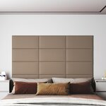 vidaXL Panneaux muraux 12 Pièces Cappuccino 60x30 cm Similicuir 2 16 m²