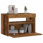 VidaXL Table de chevet avec lumières LED vieux bois bois d'ingénierie