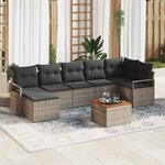vidaXL Ensemble de canapé de jardin 8 Pièces Gris