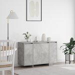 vidaXL Buffet gris béton Gris béton Mélamine 120 x 41 x 75 cm