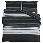 vidaXL Ensemble de housse de couette noir et blanc 155x220 cm Coton