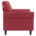 vidaXL Canapé à 2 places Rouge bordeaux 140 cm Similicuir