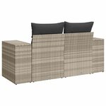 vidaXL Canapé de jardin 2 places et coussins gris clair résine tressée