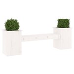 vidaXL Banc avec jardinières blanc 184 5x39 5x56 5 cm bois massif pin