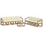 vidaXL Ensemble de canapés d'extérieur 9 Pièces Naturel et Crème