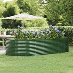 vidaXL Lit surélevé de jardin Vert Acier galvanisé
