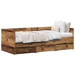 vidaXL Lit d'appoint Bois Ancien 90 x 190 cm Bois d'ingénierie