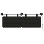 vidaXL Tête de lit suspendue Avec lumière LED Noir Simili cuir
