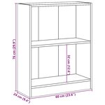 vidaXL Bibliothèque Noir 60x24x76 cm Bois d'ingénierie