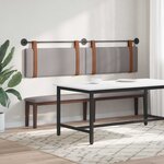 vidaXL Tête de lit suspendue Avec lumière LED Taupe PU antique