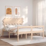 vidaXL Lit pour personne âgée et tête de lit 140x190 cm bois massif