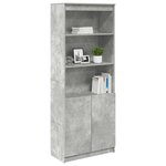 vidaXL Buffet haut gris béton 70x35x180 cm bois d'ingénierie