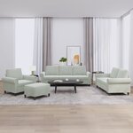 vidaXL Ensemble de canapés 4 Pièces avec coussins Gris clair Velours