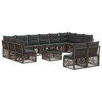 vidaXL Ensemble de canapé de jardin 13 Pièces Gris polyrotin