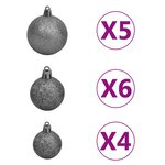 vidaXL Demi-arbre de Noël artificiel pré-éclairé et boules blanc 120cm